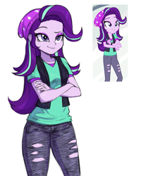 Size: 611x764 | Tagged: safe, artist:nairdags, imported from derpibooru, screencap, starlight glimmer, equestria girls, mirror magic, spoiler:eqg specials, beanie, clothes, female, hat, screencap reference, simple background, smiling, smirk, smug, smuglight glimmer, solo, white background