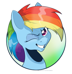 Size: 1456x1490 | Tagged: safe, artist:saturdaymorningproj, imported from derpibooru, rainbow dash, bust, eyes closed, looking at you, one eye closed, portrait, simple background, transparent background, wink