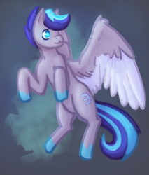 Size: 1566x1838 | Tagged: safe, artist:clarisetg, imported from derpibooru, oc, oc only, oc:aspen volare, pegasus, pony, :3, male, solo, stallion