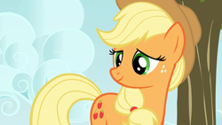 Size: 1280x720 | Tagged: safe, imported from derpibooru, screencap, applejack, earth pony, pony, spike at your service, female, mare, solo