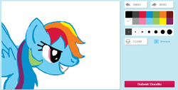 Size: 782x398 | Tagged: safe, artist:magnum3000, imported from derpibooru, rainbow dash, pegasus, pony, bust, eyelashes, female, grin, mare, smiling, solo