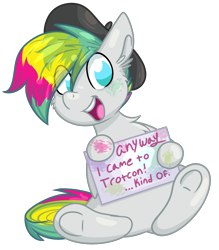 Size: 1914x2184 | Tagged: safe, imported from derpibooru, oc, earth pony, pony, beret, hat, multicolored hair, simple background, transparent background