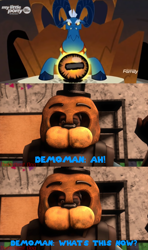 Size: 1920x3240 | Tagged: safe, edit, edited screencap, imported from derpibooru, screencap, grogar, season 9, the beginning of the end, 3d, demoman, five nights at freddy's, five nights at freddy's 2, source filmmaker, team fortress 2, thehottest dog