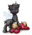 Size: 2632x2919 | Tagged: safe, artist:cornelia_nelson, imported from derpibooru, oc, oc only, oc:cherry soda(the_laundry), oc:lunason, oc:spacehorse, changeling, earth pony, pony, domination, duo, lying, stepped on