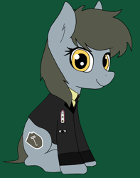 Size: 1290x1638 | Tagged: safe, artist:dr nick taco, oc, oc only, oc:aufie, clothes, green background, nazi, nazi uniform, schutzstaffel, simple background, uniform, yellow eyes