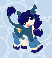 Size: 2676x3024 | Tagged: safe, artist:pink-pone, imported from derpibooru, oc, oc only, oc:blueberry sky, earth pony, pony, solo, tongue out