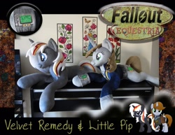 Size: 1280x990 | Tagged: safe, artist:purplenebulastudios, imported from derpibooru, oc, oc:littlepip, oc:velvet remedy, pony, fallout equestria, irl, photo, plushie