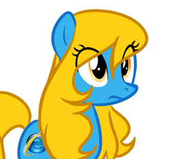 Size: 600x555 | Tagged: safe, artist:marytheechidna, imported from derpibooru, oc, oc only, oc:internet explorer, earth pony, pony, ask internet explorer, alternate hairstyle, browser ponies, internet explorer, solo