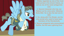 Size: 1920x1080 | Tagged: safe, edit, edited screencap, editor:jaredking203, editor:jaredking779, imported from derpibooru, screencap, wind rider, pegasus, pony, rarity investigates, facts, male, solo, stallion