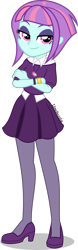 Size: 1400x4500 | Tagged: safe, artist:limedazzle, imported from derpibooru, sunny flare, equestria girls, absurd resolution, beautiful, casual, clothes, crossed arms, eyeshadow, female, high heels, high res, lidded eyes, looking at you, makeup, old version, shoes, show accurate, simple background, smiling, smiling at you, solo, transparent background