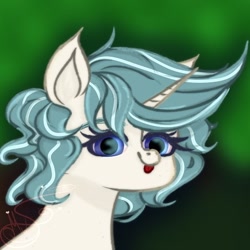 Size: 480x480 | Tagged: safe, artist:nel_liddell, imported from derpibooru, oc, oc only, pony, unicorn, :p, bust, eyelashes, horn, solo, tongue out, unicorn oc