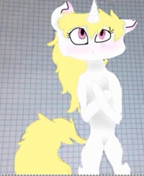 Size: 367x449 | Tagged: safe, artist:pawstheartest, imported from derpibooru, oc, oc only, pony, unicorn, colored, graph paper, horn, looking up, solo, unicorn oc