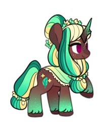 Size: 270x306 | Tagged: safe, imported from derpibooru, oc, oc only, oc:forest fae, pony, unicorn, horn, raised hoof, simple background, solo, unicorn oc, unshorn fetlocks, white background