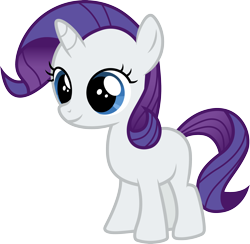 Size: 3076x3000 | Tagged: safe, artist:cloudy glow, artist:cloudyglow, imported from derpibooru, rarity, pony, unicorn, the cutie mark chronicles, .ai available, absurd resolution, female, filly, filly rarity, high res, simple background, smiling, solo, transparent background, vector, younger