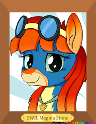 Size: 1550x2006 | Tagged: safe, artist:prismawatercolor, imported from derpibooru, oc, oc only, oc:magma stone, pegasus, pony, award, bust, clothes, female, goggles, medal, portrait, uniform, wonderbolts, wonderbolts uniform