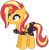 Size: 1024x1046 | Tagged: safe, artist:emeraldblast63, imported from derpibooru, sassy saddles, sunset shimmer, pony, unicorn, alternate hairstyle, clothes swap, eyeshadow, female, makeup, saddle, simple background, solo, tack, transparent background, vector