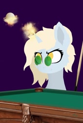 Size: 1280x1883 | Tagged: safe, artist:kotwitz, imported from derpibooru, oc, oc:aria taitava, pony, unicorn, abstract background, billards, blonde, dluffy, glasses, magic, solo