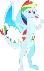 Size: 2000x3189 | Tagged: safe, artist:dupontsimon, imported from derpibooru, rainbow dash, dragon, fanfic:magic show of friendship, equestria girls, dragonified, fanfic art, open mouth, rainbow dragon, simple background, solo, species swap, transformation, transparent background, vector