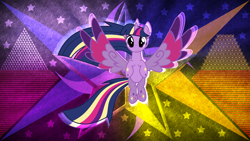 Size: 3840x2160 | Tagged: safe, artist:ashidaru, artist:laszlvfx, edit, imported from derpibooru, twilight sparkle, alicorn, pony, female, rainbow power, solo, twilight sparkle (alicorn), wallpaper, wallpaper edit