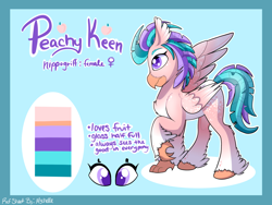 Size: 2224x1668 | Tagged: safe, artist:mychelle, imported from derpibooru, oc, oc only, oc:peachy keen, classical hippogriff, hippogriff, female, reference sheet, solo