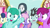 Size: 1280x720 | Tagged: safe, imported from derpibooru, screencap, berry punch, berryshine, bon bon, carrot top, cherry berry, golden harvest, lightning bolt, neon lights, rainbowshine, rarity, rising star, spring melody, sprinkle medley, sweetie drops, white lightning, earth pony, pegasus, pony, unicorn, it isn't the mane thing about you, background pony, female, male, mare, stallion