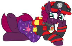 Size: 1401x896 | Tagged: safe, artist:徐詩珮, imported from derpibooru, fizzlepop berrytwist, tempest shadow, series:sprglitemplight diary, series:sprglitemplight life jacket days, series:springshadowdrops diary, series:springshadowdrops life jacket days, alternate universe, clothes, female, marshall (paw patrol), paw patrol, sexy, simple background, transparent background, ultimate rescue