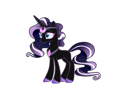 Size: 1636x1278 | Tagged: safe, artist:angei-bites, imported from derpibooru, oc, oc only, oc:space cadet, pony, unicorn, offspring, parent:nightmare rarity, parent:tantabus, simple background, solo, transparent background