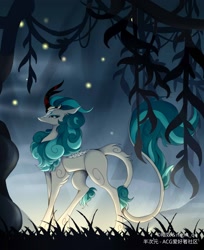 Size: 1626x1996 | Tagged: safe, artist:暗奴＆night_qq, imported from derpibooru, rain shine, kirin, sounds of silence, cloven hooves, female, leonine tail, solo, unshorn fetlocks