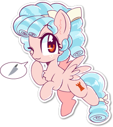 Size: 1267x1426 | Tagged: safe, alternate version, artist:blurry-kun, imported from derpibooru, cozy glow, pegasus, pony, bow, commission, cozybetes, cute, female, filly, flying, hair bow, looking at you, one eye closed, pure concentrated unfiltered evil of the utmost potency, pure unfiltered evil, simple background, solo, tail bow, transparent background, wink, winking at you