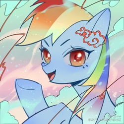 Size: 1000x1000 | Tagged: safe, artist:小宝ww, imported from derpibooru, rainbow dash, pegasus, pony, bust, female, mare, portrait, solo