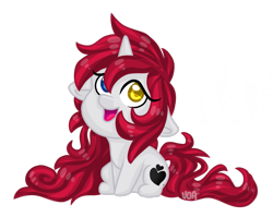 Size: 1357x1078 | Tagged: safe, artist:silentwolf-oficial, imported from derpibooru, oc, oc only, pony, unicorn, female, heart, heterochromia, horn, mare, open mouth, simple background, smiling, solo, transparent background, unicorn oc