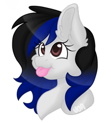 Size: 1080x1201 | Tagged: safe, artist:silentwolf-oficial, imported from derpibooru, oc, oc only, earth pony, pony, :p, bust, earth pony oc, eyelashes, simple background, solo, tongue out, transparent background