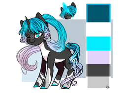 Size: 2806x2137 | Tagged: safe, artist:intfighter, imported from derpibooru, oc, oc only, pony, unicorn, colored hooves, freckles, glowing horn, horn, one eye closed, reference sheet, solo, unicorn oc, wink