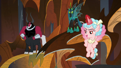 Size: 1920x1080 | Tagged: safe, imported from derpibooru, screencap, cozy glow, lord tirek, queen chrysalis, alicorn, pony, the ending of the end, alicornified, cozycorn, race swap, we're villains duh