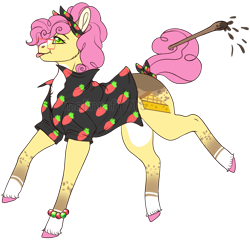 Size: 843x810 | Tagged: safe, artist:malinraf1615, imported from derpibooru, li'l cheese, earth pony, pony, the last problem, :p, alternate hairstyle, bandana, chest fluff, clothes, glasses, headcanon, male, markings, older li'l cheese, raised hoof, raised leg, redesign, shirt, simple background, spoon, stallion, tongue out, transparent background, unshorn fetlocks, wooden spoon