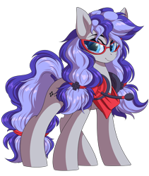 Size: 5264x6251 | Tagged: safe, alternate version, artist:ask-colorsound, imported from derpibooru, oc, oc only, oc:cinnabyte, earth pony, pony, absurd resolution, adorkable, bandana, cinnabetes, clothes, cute, dork, female, gaming headset, glasses, headphones, headset, mare, meganekko, pigtails, simple background, smiling, solo, transparent background