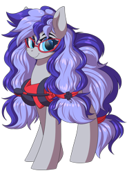 Size: 4599x6251 | Tagged: safe, alternate version, artist:ask-colorsound, imported from derpibooru, oc, oc only, oc:cinnabyte, earth pony, pony, absurd resolution, adorkable, bandana, cinnabetes, clothes, cute, dork, female, gaming headset, glasses, headphones, headset, mare, meganekko, pigtails, simple background, smiling, solo, transparent background