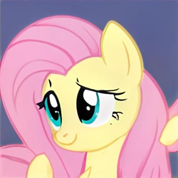 Size: 1024x1024 | Tagged: safe, artist:thisponydoesnotexist, imported from derpibooru, pony, accidentally a canon character, ai content, ai generated, bust, generator:thisponydoesnotexist, neural network, not fluttershy, portrait, raised hoof, solo