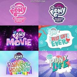 Size: 640x640 | Tagged: safe, imported from derpibooru, screencap, best gift ever, my little pony: pony life, my little pony: the movie, rainbow roadtrip, equestria girls logo, g4.5, logo, my little pony logo, my little pony: the movie logo, no pony, pony history, pony life logo, title card