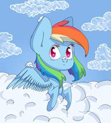 Size: 2700x3000 | Tagged: safe, artist:0blackster, artist:ranillopa, imported from derpibooru, rainbow dash, pegasus, pony, cloud, digital art, female, hooves, looking at you, mare, sky, solo, spread wings, wings