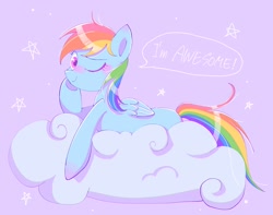 Size: 2048x1610 | Tagged: safe, artist:1drfl_world_end, imported from derpibooru, rainbow dash, pegasus, pony, cloud, speech bubble