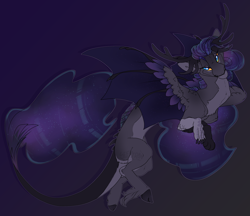 Size: 2310x2000 | Tagged: safe, artist:seffiron, imported from derpibooru, oc, oc only, oc:nyra, hybrid, female, interspecies offspring, offspring, parent:discord, parent:princess luna, parents:lunacord, solo