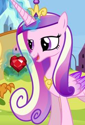 Size: 854x1251 | Tagged: safe, artist:mlp-silver-quill, imported from derpibooru, princess cadance, smolder, alicorn, pony, comic:pinkie pie says goodnight, cropped, eyes closed, female, fire ruby, gem, lidded eyes, mare, open mouth, ruby, solo, solo focus