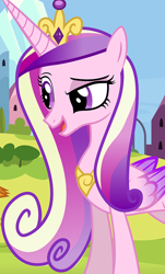 Size: 758x1251 | Tagged: safe, artist:mlp-silver-quill, imported from derpibooru, princess cadance, smolder, alicorn, pony, comic:pinkie pie says goodnight, cropped, female, lidded eyes, mare, open mouth, raised eyebrow, solo, solo focus