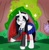 Size: 1280x1297 | Tagged: safe, artist:appleneedle, imported from derpibooru, oc, oc only, alicorn, pony, anime, art, cel shading, cell shaded, character, clothes, commission, costume, digital, door, drawing, fanart, female, golden oaks library, mare, nature, skirt, socks, solo, uniform