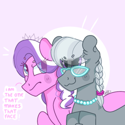 Size: 768x768 | Tagged: safe, artist:valkiria, derpibooru exclusive, imported from derpibooru, diamond tiara, silver spoon, child, evil grin, female, glasses, grin, jewelry, mare, necklace, smiling, speech bubble, talking, tiara