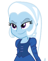 Size: 620x782 | Tagged: safe, artist:gmaplay, imported from derpibooru, trixie, equestria girls, rainbow rocks, spoiler:comic, cute, evil, female, simple background, solo, transparent background