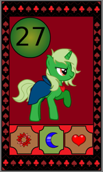 Size: 433x724 | Tagged: safe, imported from derpibooru, pony, unicorn, pony creator, card, card game, cloak, clothes, fantasy, female, mare, wizard