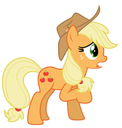 Size: 7278x7623 | Tagged: safe, artist:estories, imported from derpibooru, applejack, pony, absurd resolution, female, hat, simple background, solo, transparent background, vector