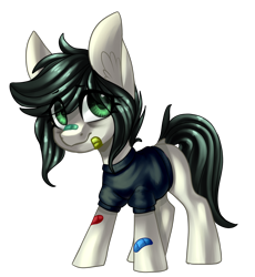 Size: 2002x2177 | Tagged: safe, artist:helemaranth, imported from derpibooru, oc, oc only, earth pony, pony, bandaid, bandaid on nose, clothes, ear fluff, earth pony oc, simple background, solo, transparent background